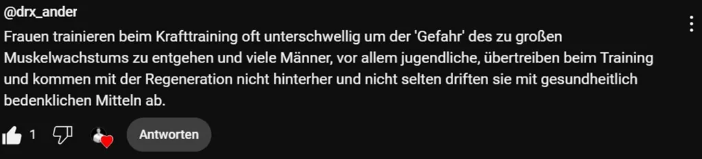 Youtube-Kommentar von Alex
