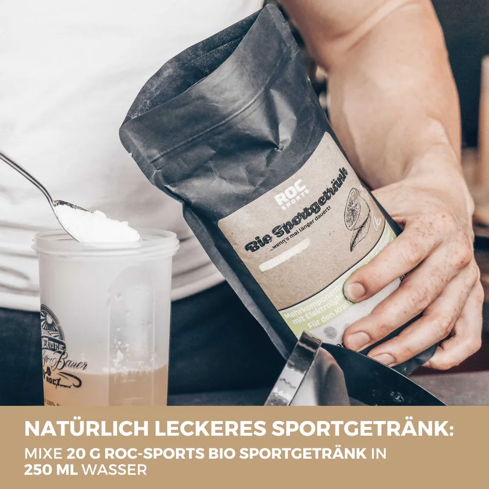 Bio Sportgetränk Pulver mit Elektrolyten Travel Pack Zitrone - Zubereitung