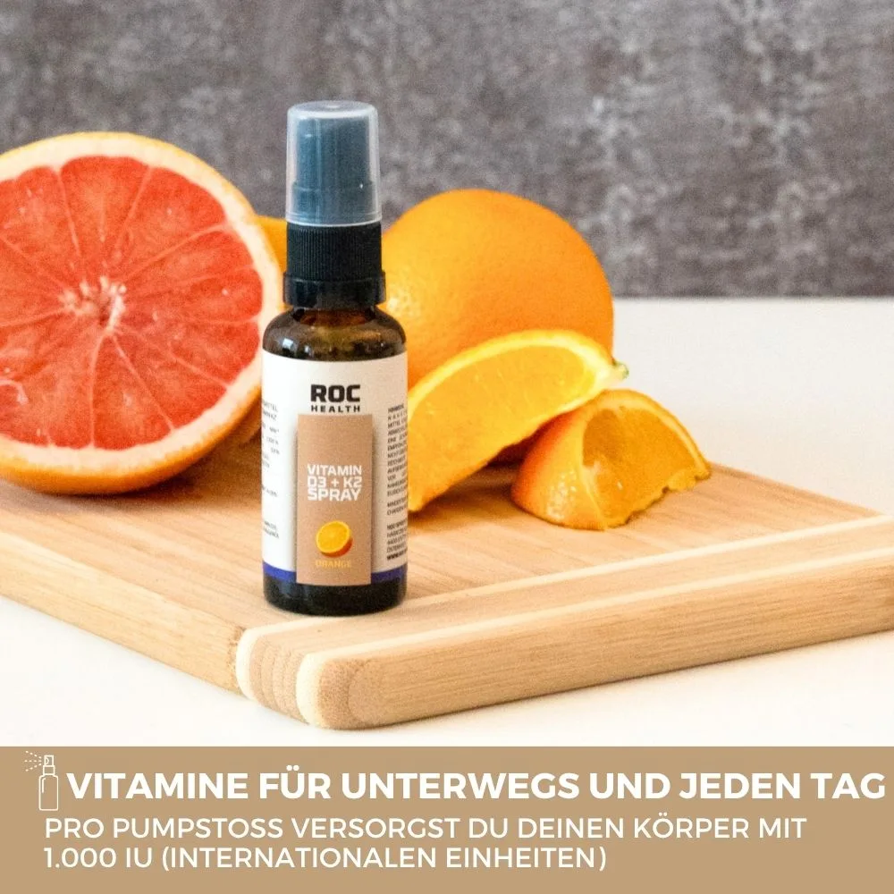 ROC-Health Vitamin D3 + K2 Spray mit Bio-Orangenöl - Einnahme