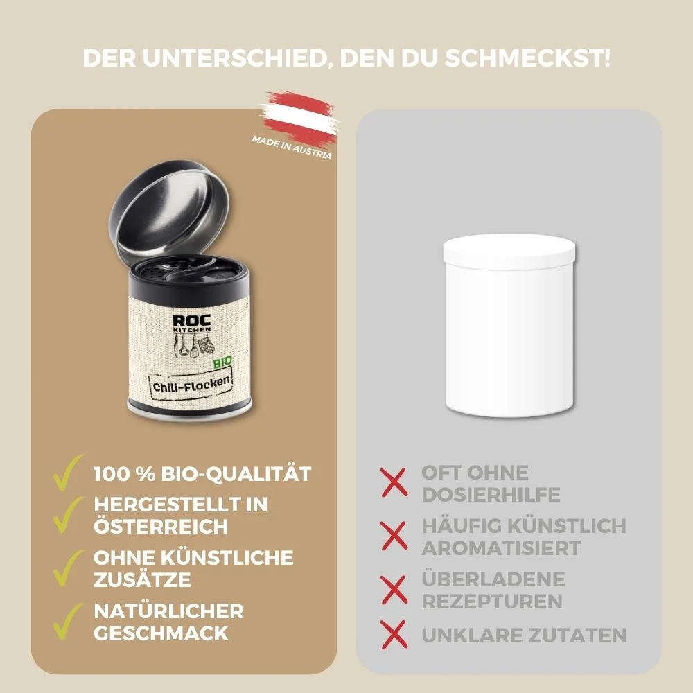 Bio Chili Flocken - Vergleich