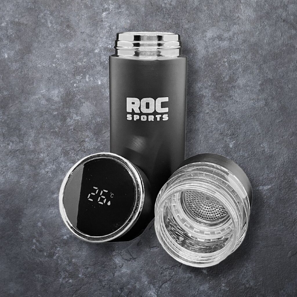 Tea-ROC Thermosflasche mit Thermometer | by ROC-Sports